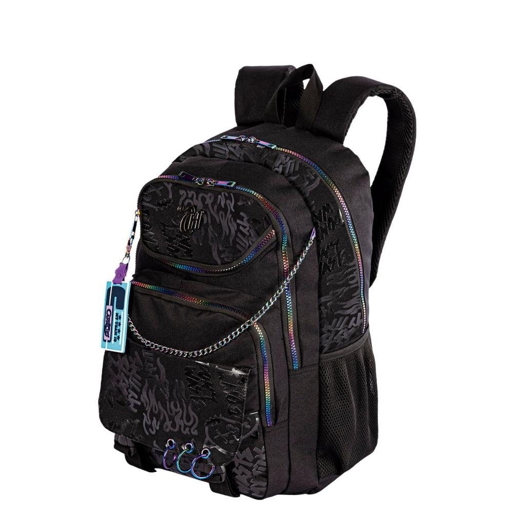 Mochila 2 Compartimentos Capricho Generation - Preto Preto 3