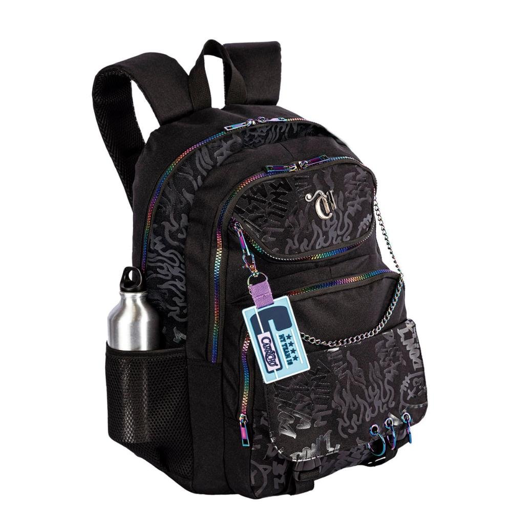 Mochila 2 Compartimentos Capricho Generation - Preto Preto 5