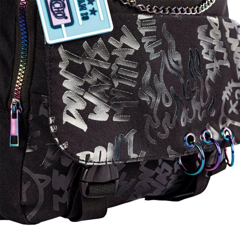 Mochila 2 Compartimentos Capricho Generation - Preto Preto 7