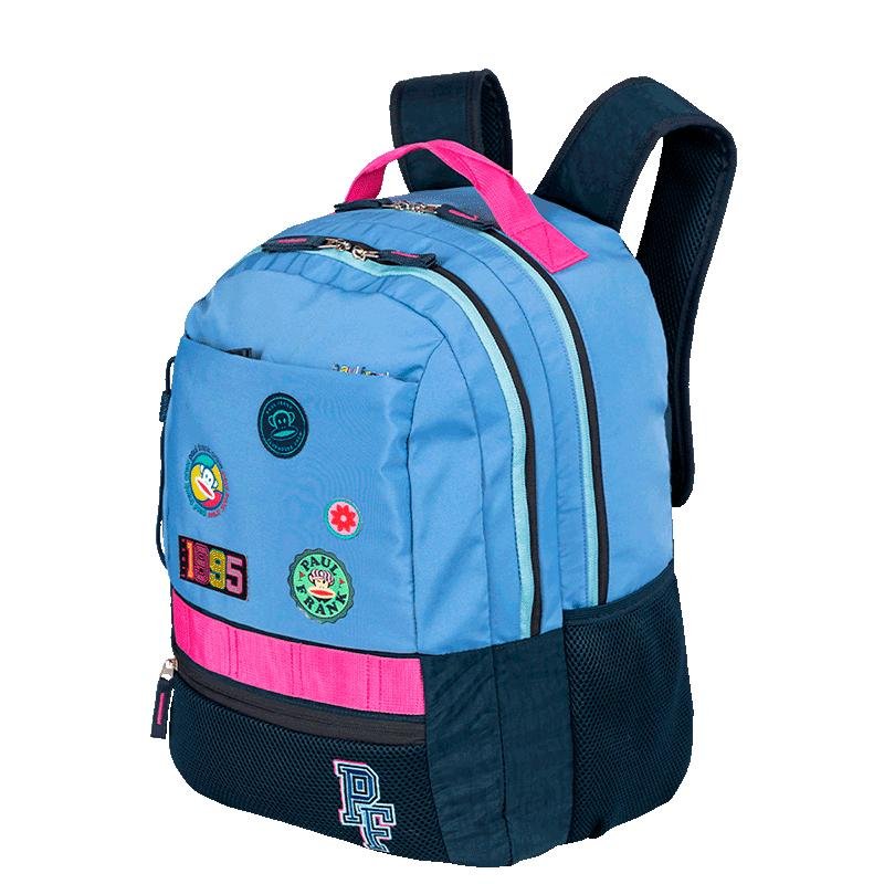 Mochila 2 Compartimentos Paul Frank Casual Patches - Azul Azul 3