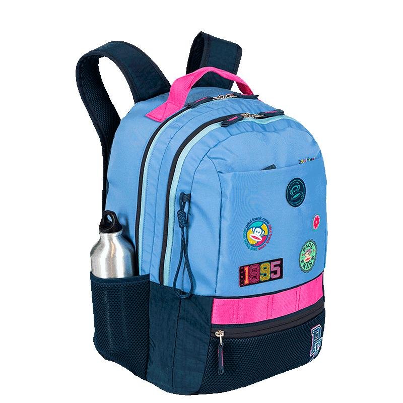 Mochila 2 Compartimentos Paul Frank Casual Patches - Azul Azul 6