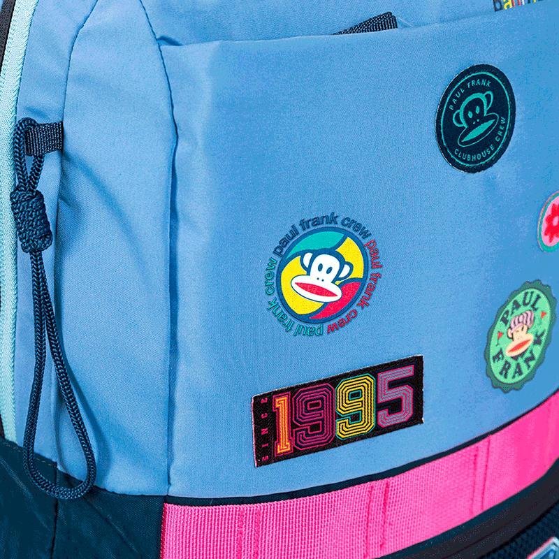 Mochila 2 Compartimentos Paul Frank Casual Patches - Azul Azul 8