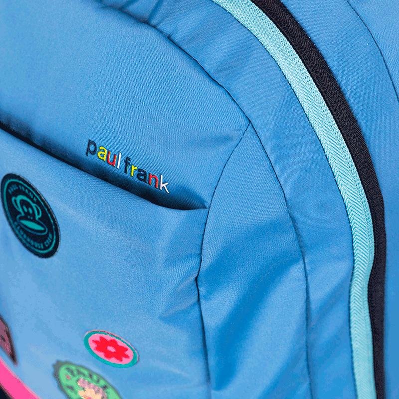 Mochila 2 Compartimentos Paul Frank Casual Patches - Azul Azul 9