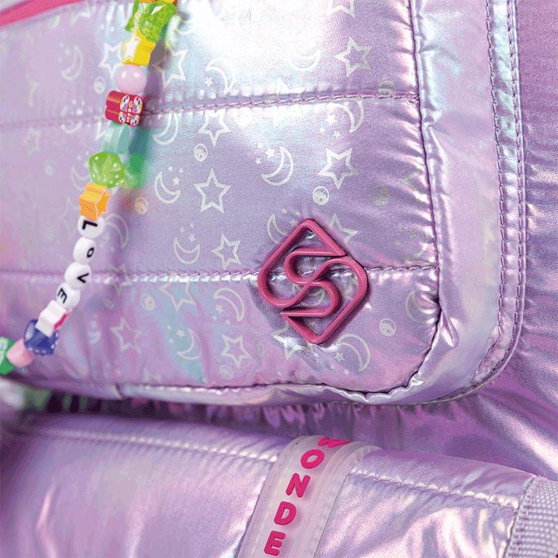 Mochila 2 Compartimentos Sestini Wonder Moon - Metálico Roxo 11