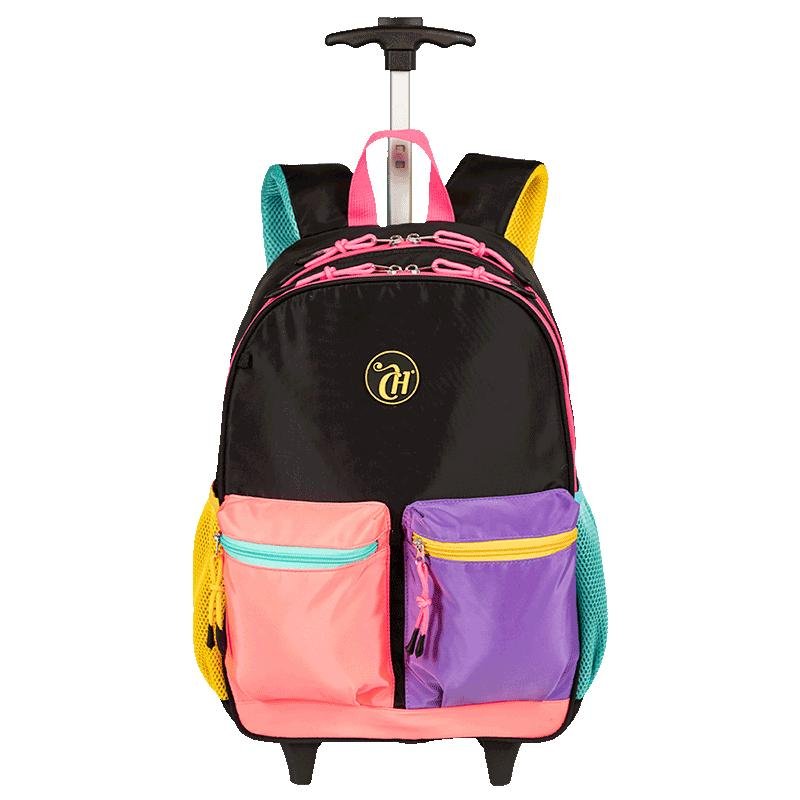 Mochila Carrinho Externo Capricho Contrast - Preto e Rosa