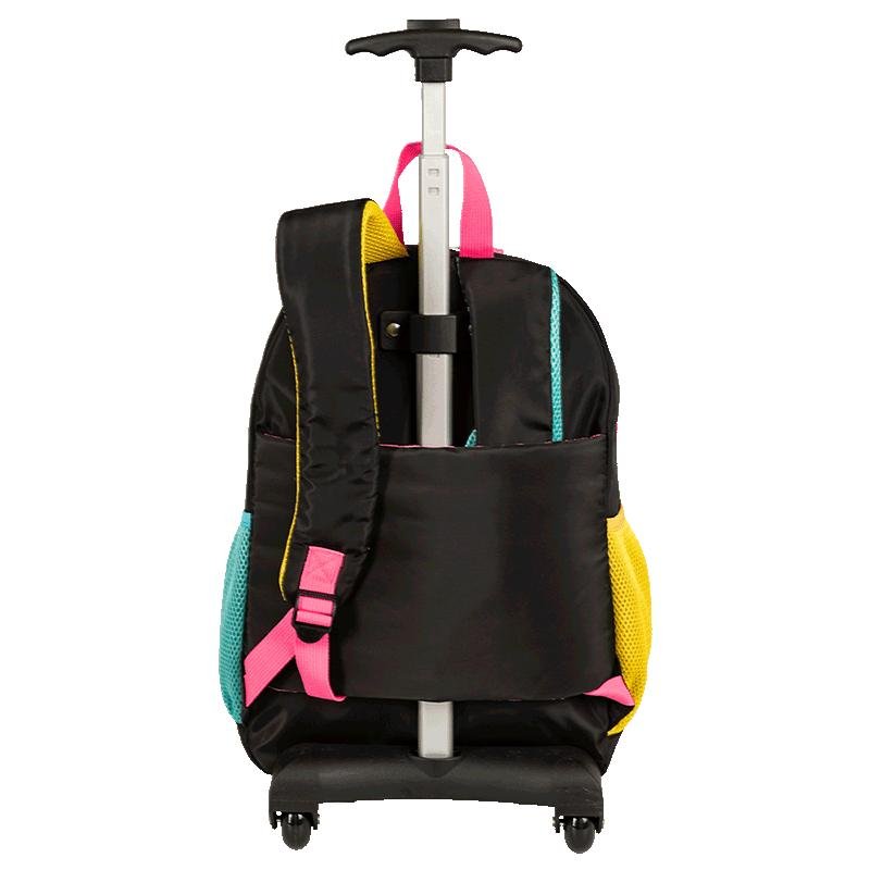 Mochila Carrinho Externo Capricho Contrast - Preto e Rosa Multicores 4