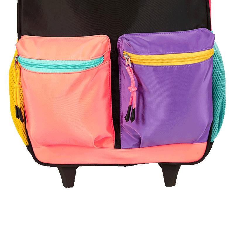 Mochila Carrinho Externo Capricho Contrast - Preto e Rosa Multicores 9