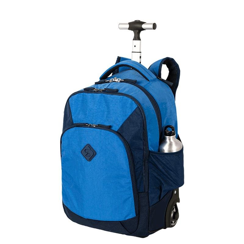 Mochila Carrinho 2 Compartimentos Sestini Rolling 2 Double - Azul Azul 3