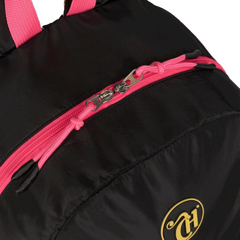 Mochila Grande Capricho Contrast - Preto e Rosa Multicores 7