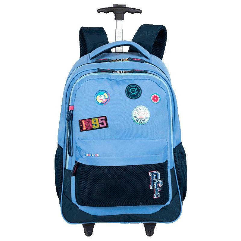 Mochila Carrinho Externo Paul Frank Casual Patches - Azul
