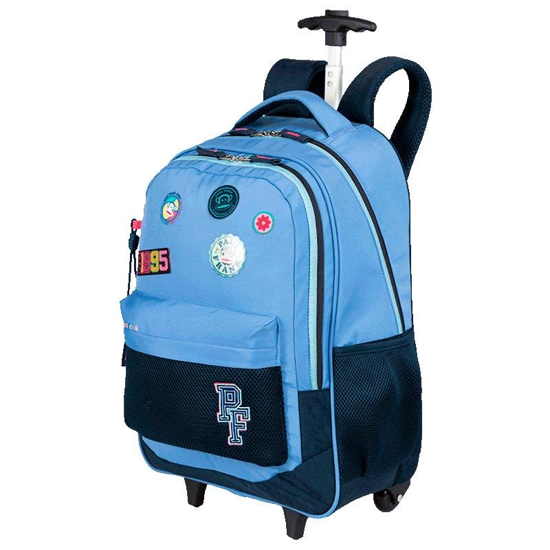 Mochila Carrinho Externo Paul Frank Casual Patches - Azul Azul 3