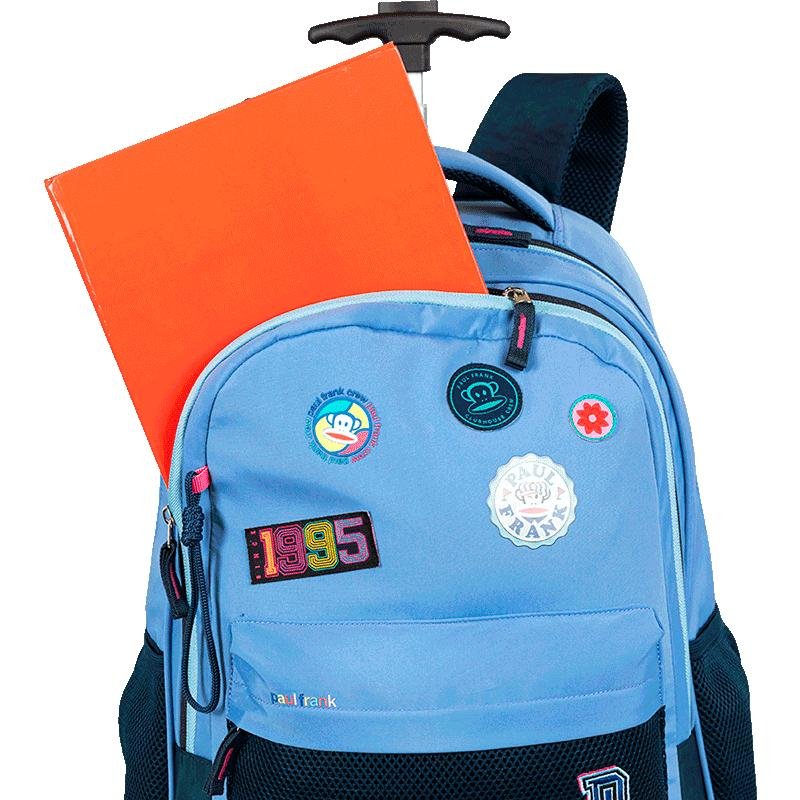 Mochila Carrinho Externo Paul Frank Casual Patches - Azul Azul 5