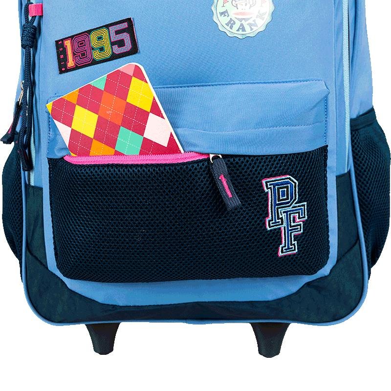 Mochila Carrinho Externo Paul Frank Casual Patches - Azul Azul 6