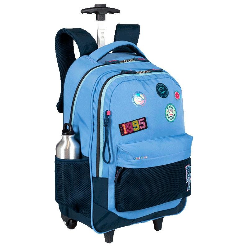 Mochila Carrinho Externo Paul Frank Casual Patches - Azul Azul 7