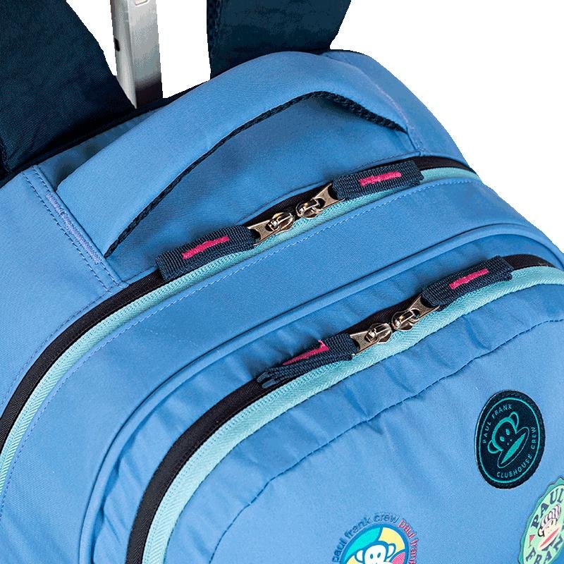 Mochila Carrinho Externo Paul Frank Casual Patches - Azul Azul 8