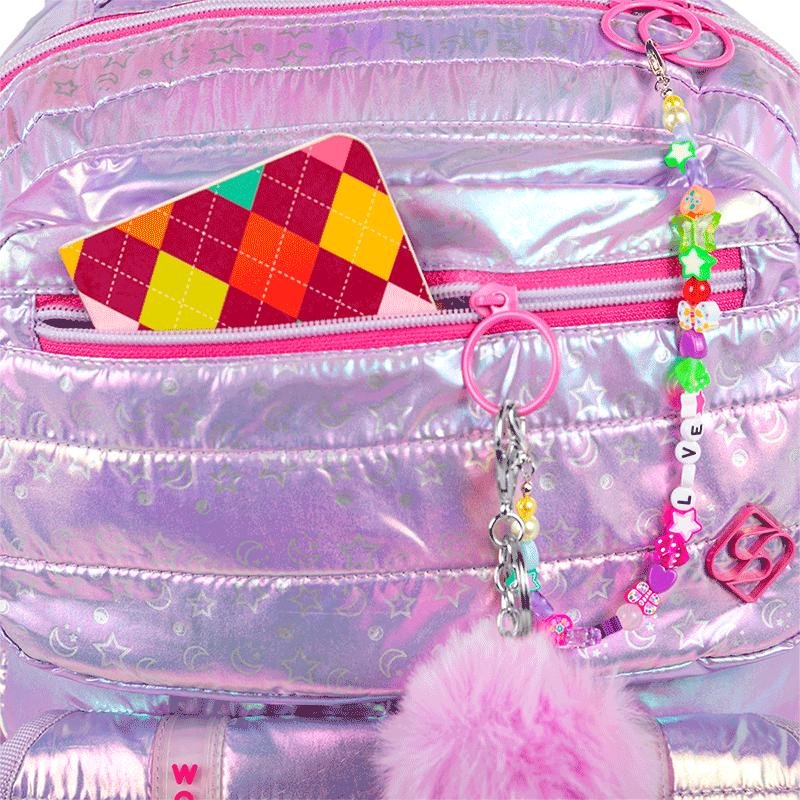 Mochila Carrinho Grande Sestini Wonder Moon - Metálico Roxo 8