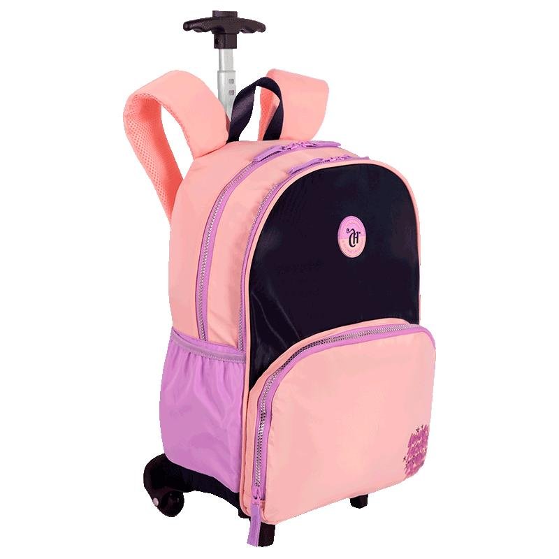 Mochila Carrinho Capricho Block - Pêssego e Lilás Rosa 2