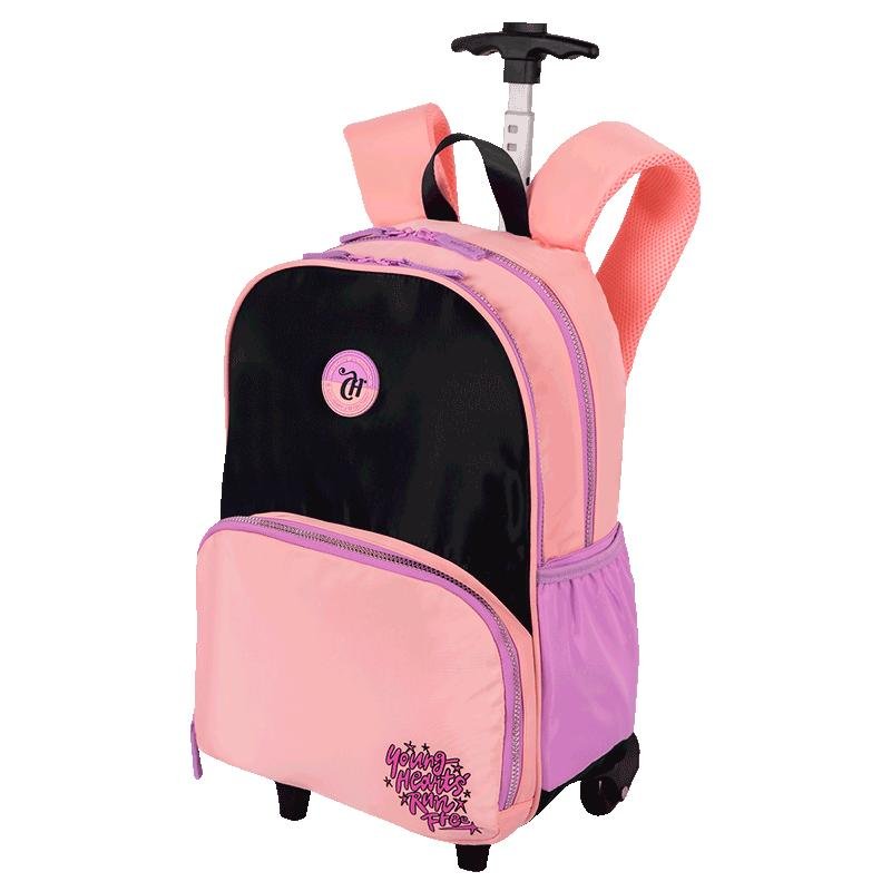 Mochila Carrinho Capricho Block - Pêssego e Lilás Rosa 3