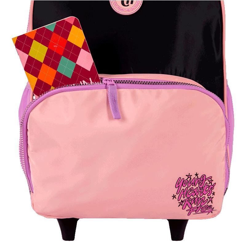 Mochila Carrinho Capricho Block - Pêssego e Lilás Rosa 6