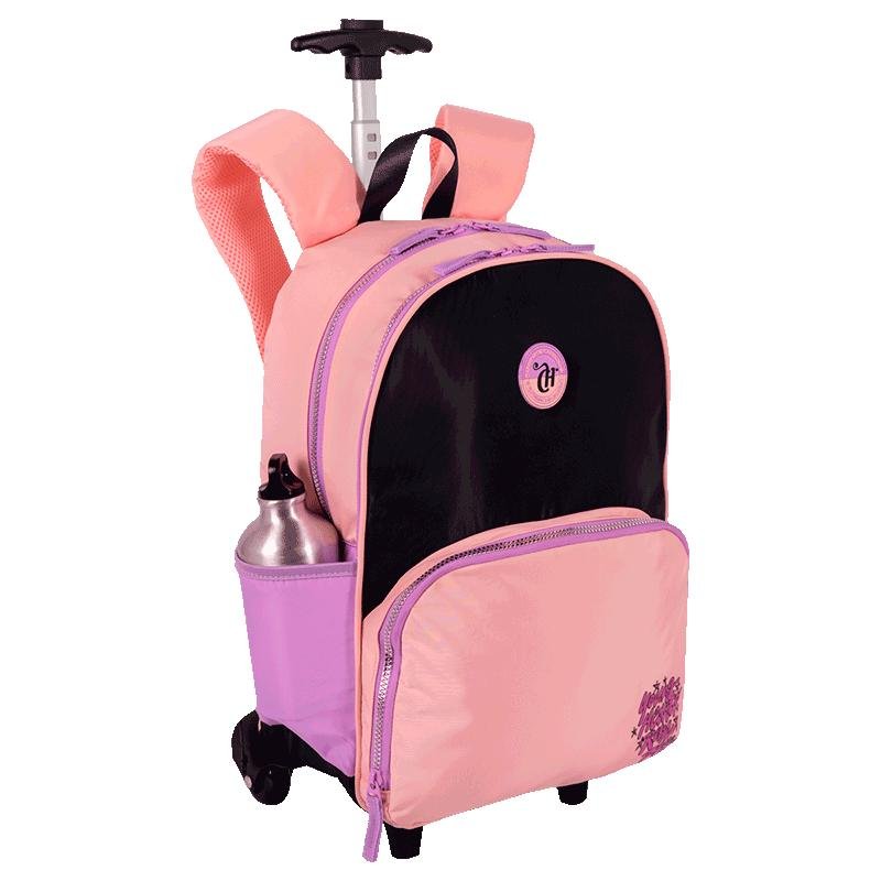 Mochila Carrinho Capricho Block - Pêssego e Lilás Rosa 7