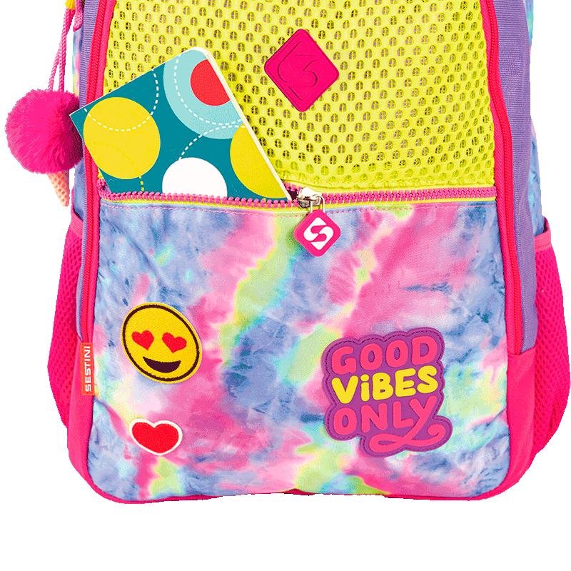 Mochila Grande Sestini Good Vibes - Colorido Multicores 9