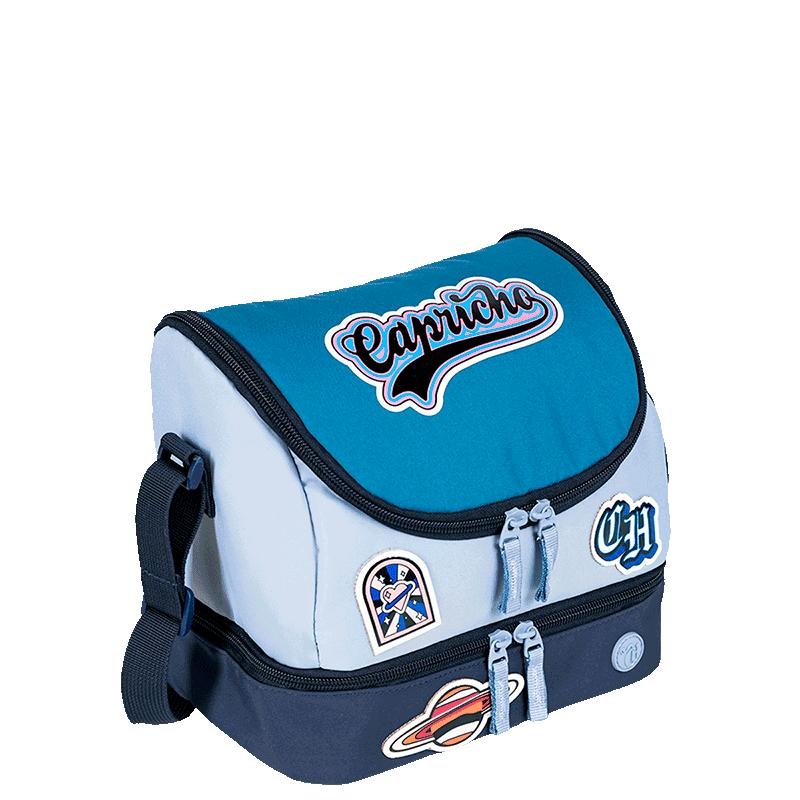 Lancheira 2 Compartimentos Capricho Class Cosmic Patches - Azul Azul 2