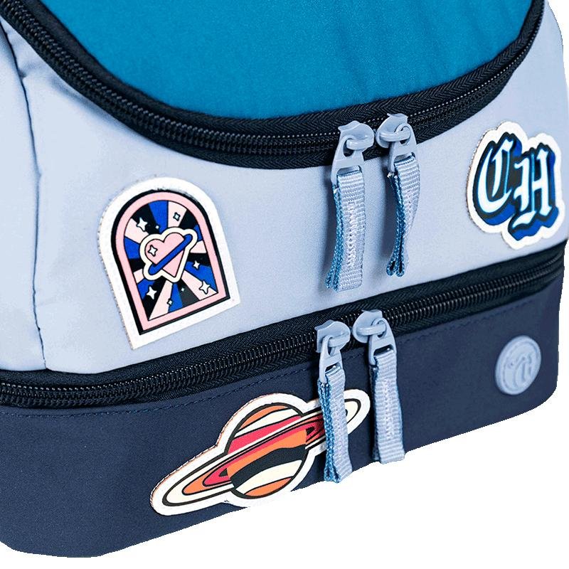 Lancheira 2 Compartimentos Capricho Class Cosmic Patches - Azul Azul 8