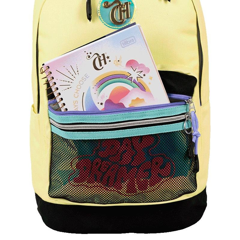 Mochila Grande Capricho Candy Popcorn - Amarelo Amarelo 8