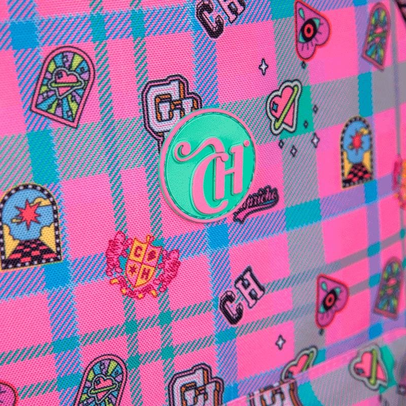 Mochila Carrinho Externo Capricho Student School - Rosa Claro Rosa 8