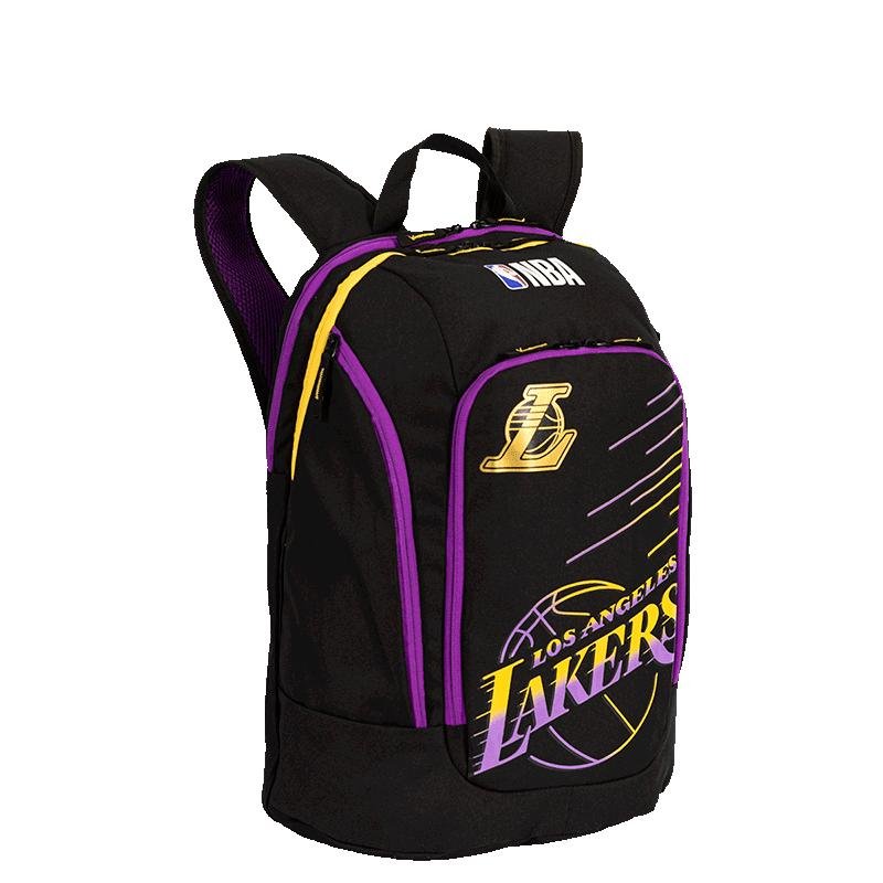 Mochila Grande 2 Compartimentos NBA Legend Lakers - Preto e Roxo Preto 2