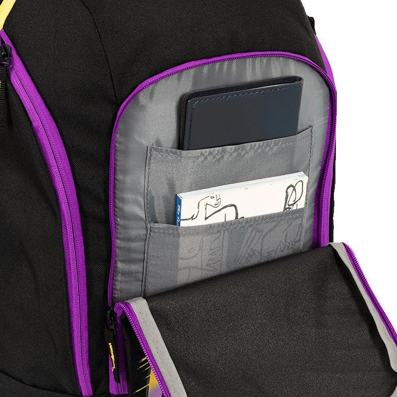 Mochila Grande 2 Compartimentos NBA Legend Lakers - Preto e Roxo Preto 6