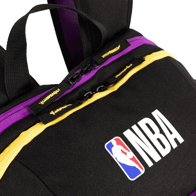Mochila Grande 2 Compartimentos NBA Legend Lakers - Preto e Roxo Preto 8