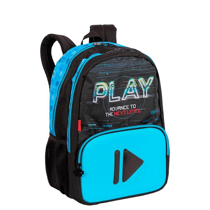 Mochila Grande Sestini X Start - Colorido Preto/Azul 2