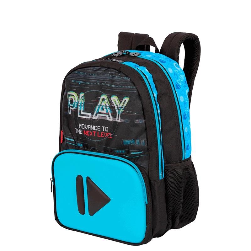 Mochila Grande Sestini X Start - Colorido Preto/Azul 3