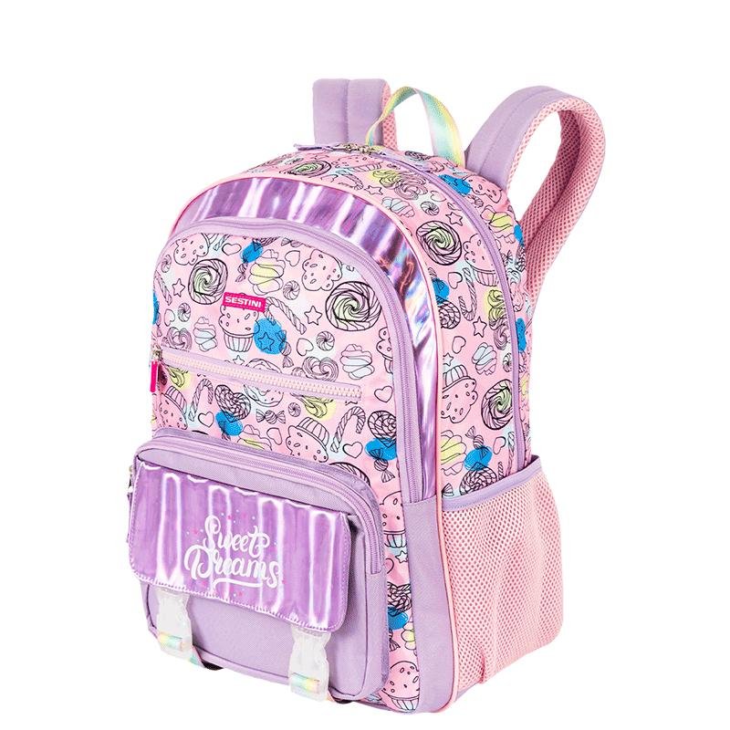 Mochila Grande Sestini Dreams - Colorido Roxo/Rosa 3