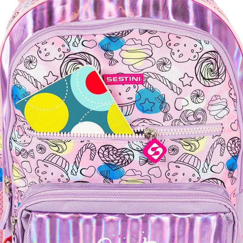 Mochila Grande Sestini Dreams - Colorido Roxo/Rosa 8