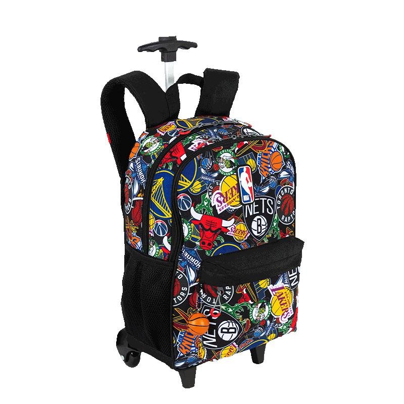 Mochila Carrinho Externo NBA Begins Logos - Preto Preto 2