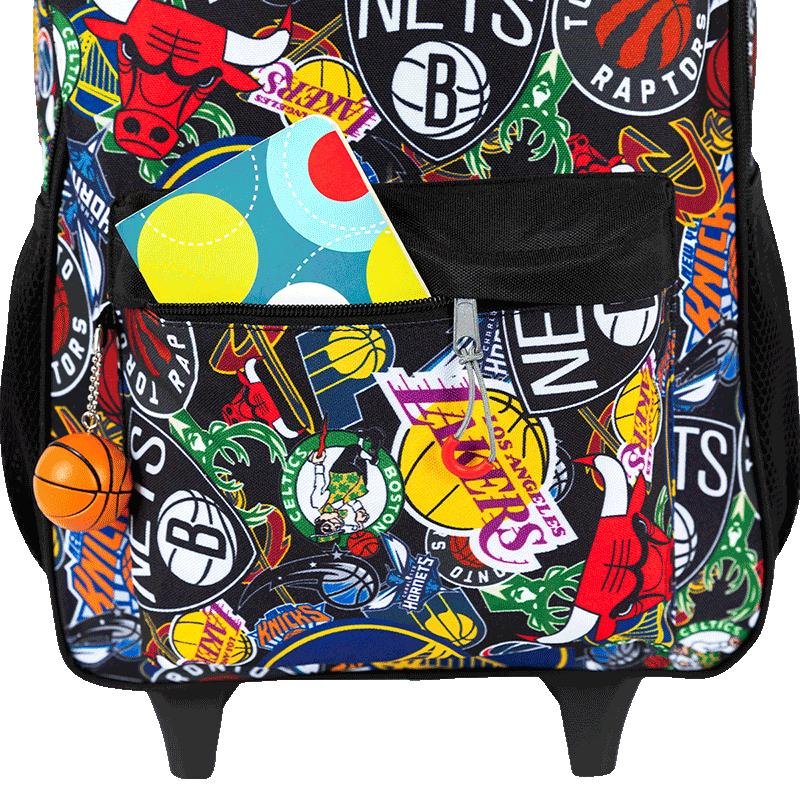 Mochila Carrinho Externo NBA Begins Logos - Preto Preto 9