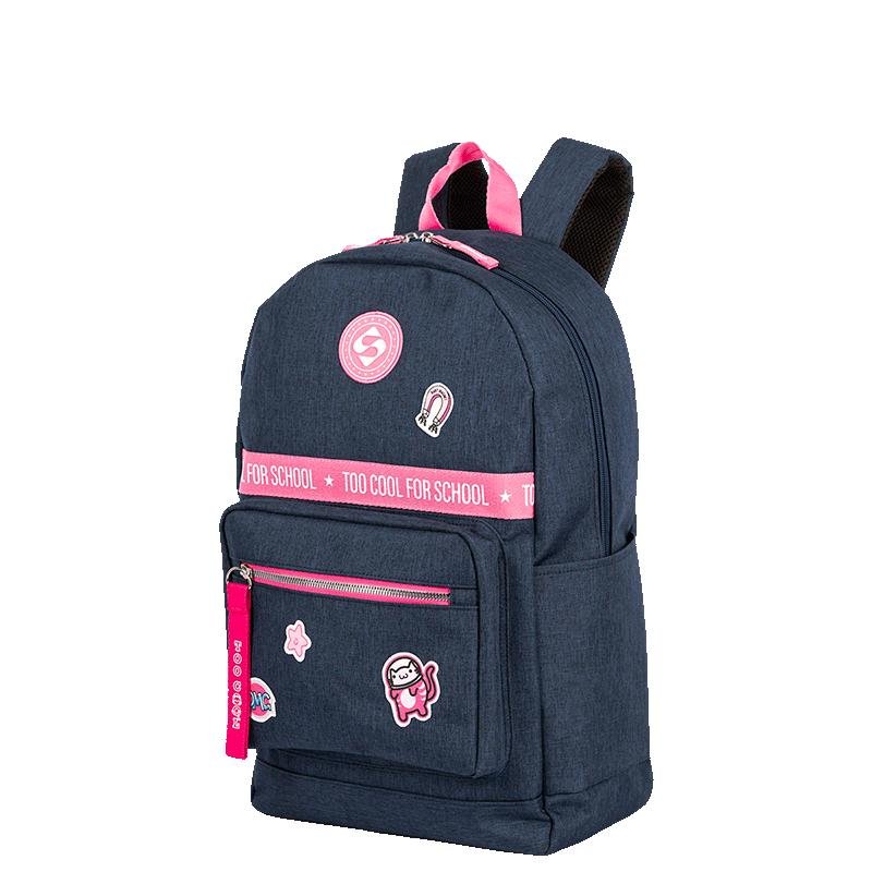 Mochila Grande Sestini Trend  Azul - Jeans Azul/Rosa 3