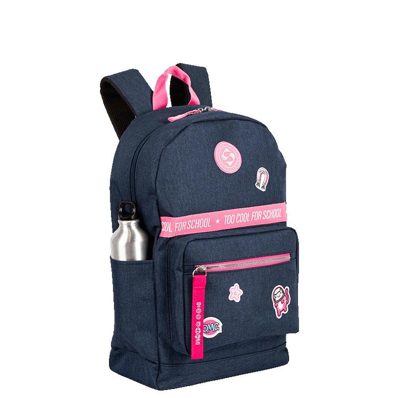 Mochila Grande Sestini Trend  Azul - Jeans Azul/Rosa 5
