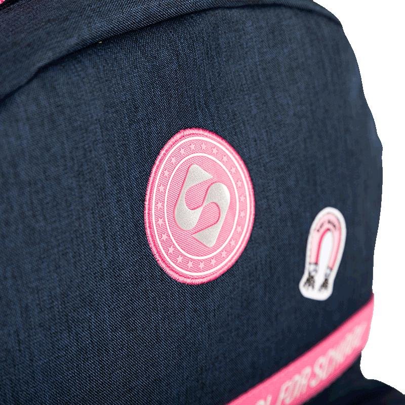 Mochila Grande Sestini Trend  Azul - Jeans Azul/Rosa 6