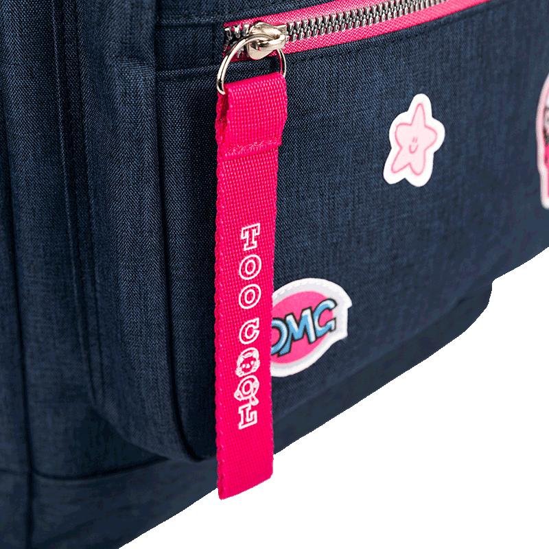 Mochila Grande Sestini Trend  Azul - Jeans Azul/Rosa 8