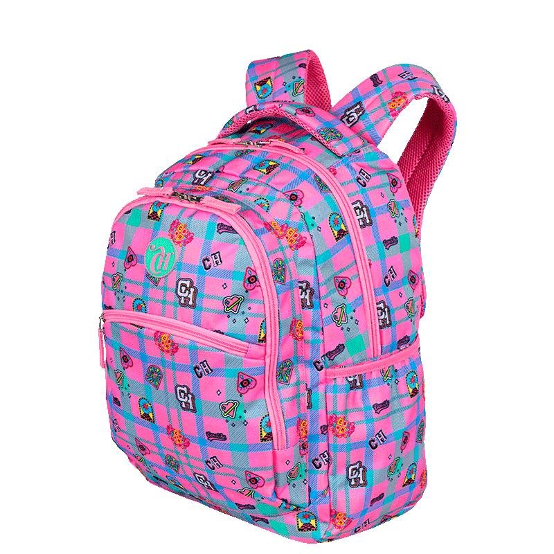 Mochila Grande 2 Compartimentos Capricho Student School - Rosa Claro Rosa 3