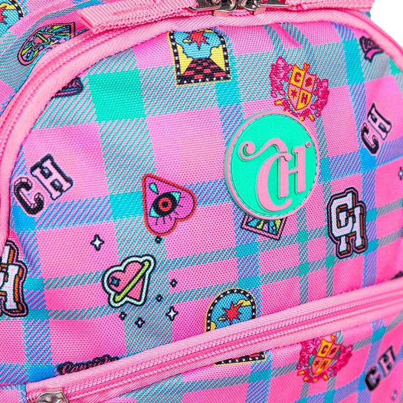 Mochila Grande 2 Compartimentos Capricho Student School - Rosa Claro Rosa 9