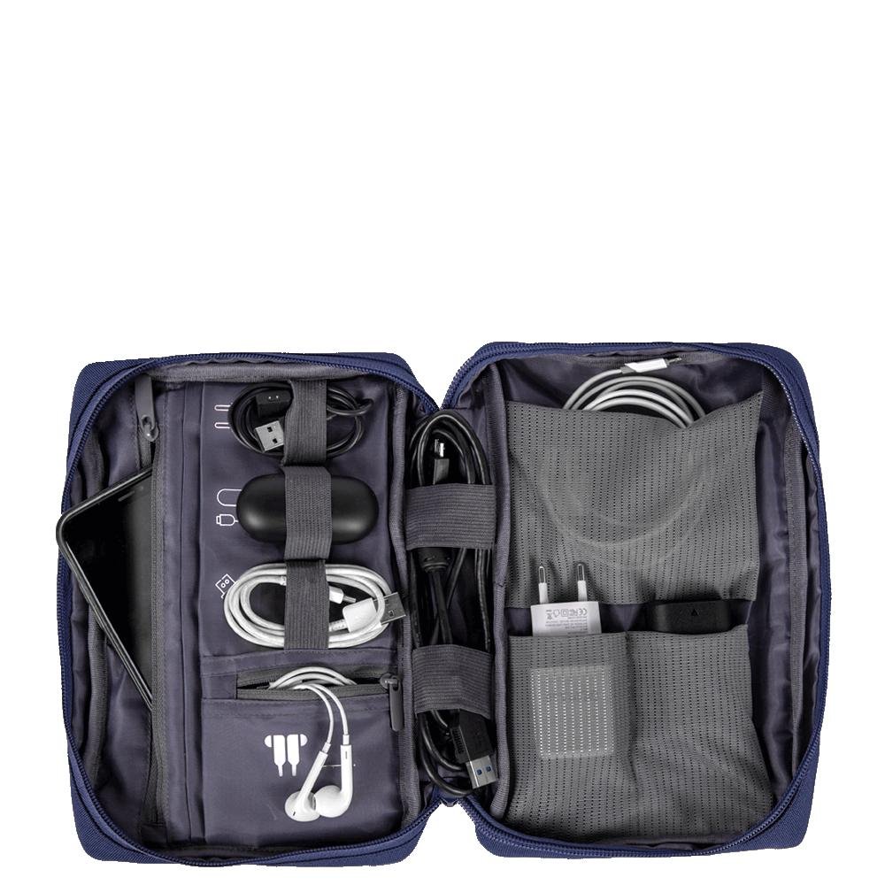 Necessaire Organizador de Cabos e Acessórios Eletronicos Azul - Marinho Azul 6
