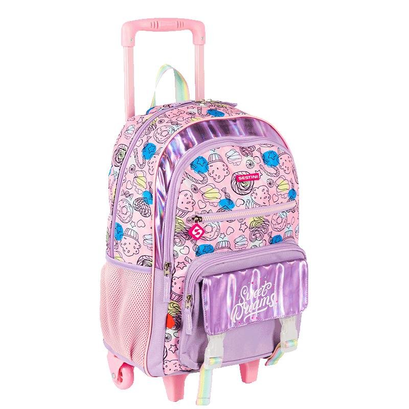 Mochilete Grande Sestini Dreams - Colorido Roxo/Rosa 2