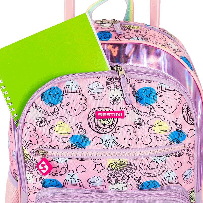 Mochilete Grande Sestini Dreams - Colorido Roxo/Rosa 5