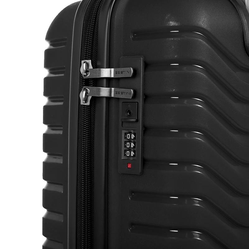 Mala Bordo em Polipropileno com Rodas 360º PP Basic - Preto Preto 5