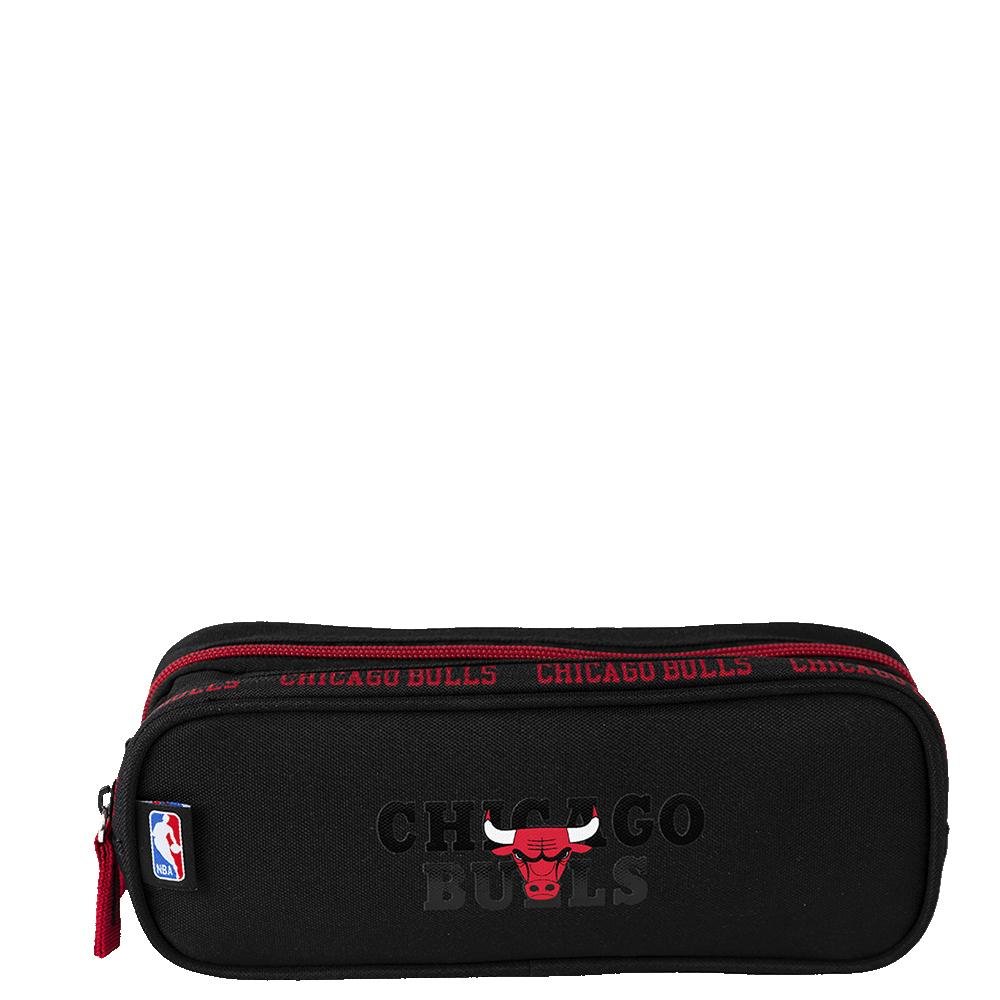 Estojo 2 Compartimentos Nba Legend - Bulls Preto