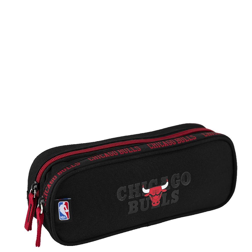 Estojo 2 Compartimentos Nba Legend - Bulls Preto Preto 2
